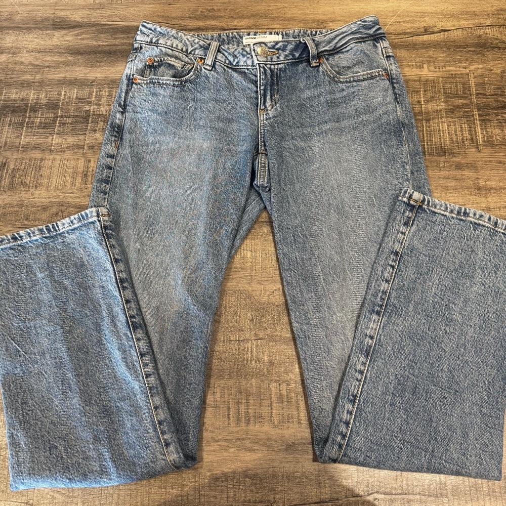 Garage Denim Jeans Low rise Straight leg Relaxed fit Jean Lauryn Blue
